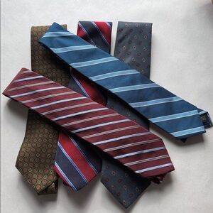 Brooks Brothers 5 Silk Neck Ties multi colors patterns Stripes Paisley NWT NWOT